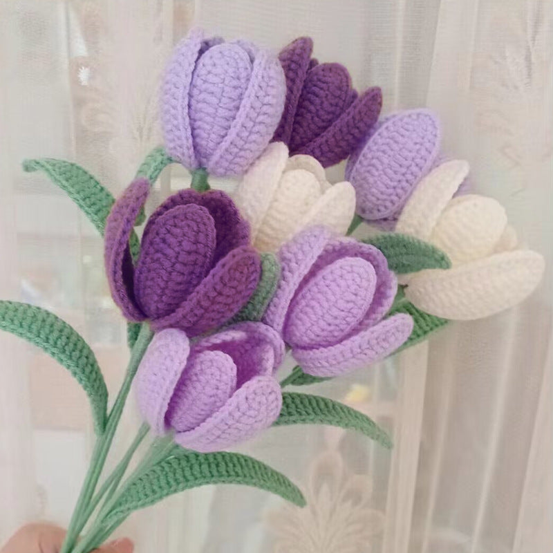 Tulip bridal bouquet of home decor flowers