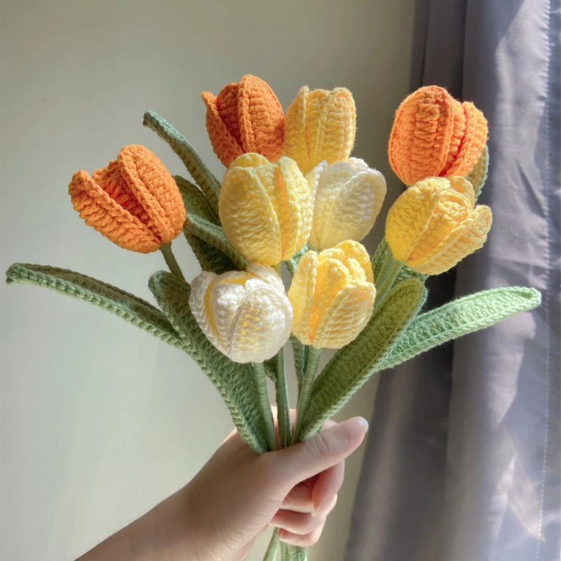 Tulip bridal bouquet of home decor flowers