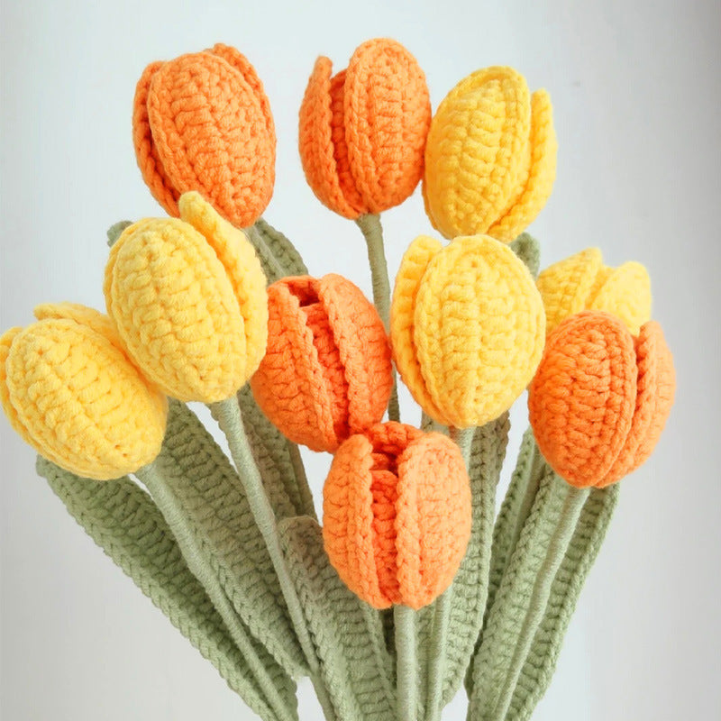 Tulip bridal bouquet of home decor flowers